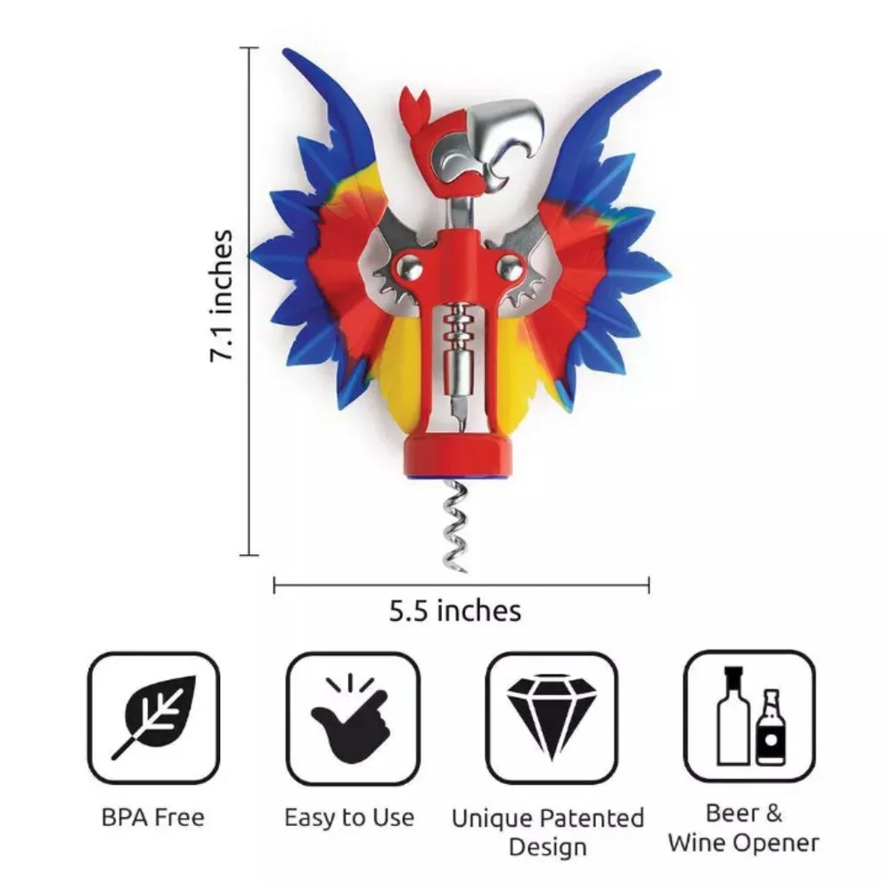 OTOTO Steel & Silicone Pinot Parrot Wine Opener | Brand New‎